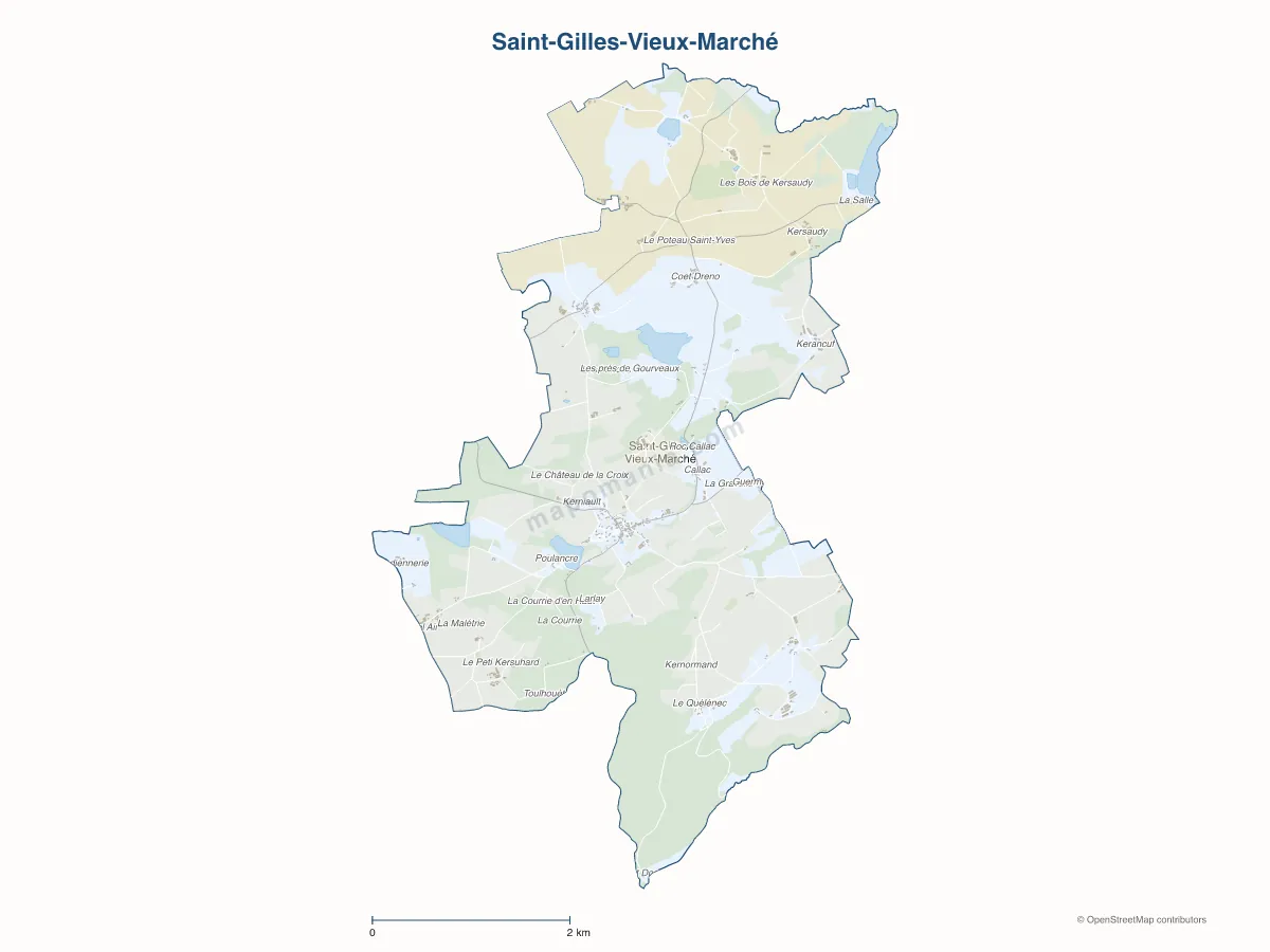 Carte de Saint-Gilles-Vieux-Marché à personnaliser
