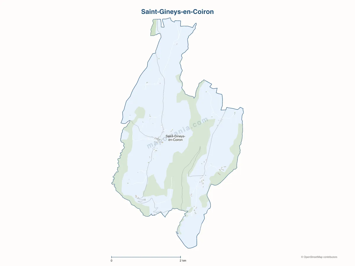 Carte de Saint-Gineys-en-Coiron à personnaliser