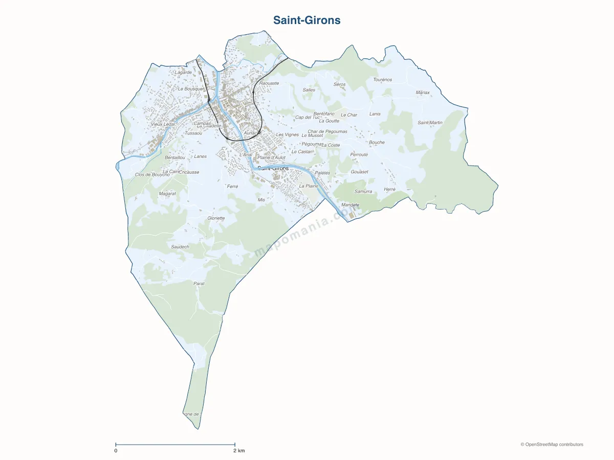 Carte de Saint-Girons à personnaliser
