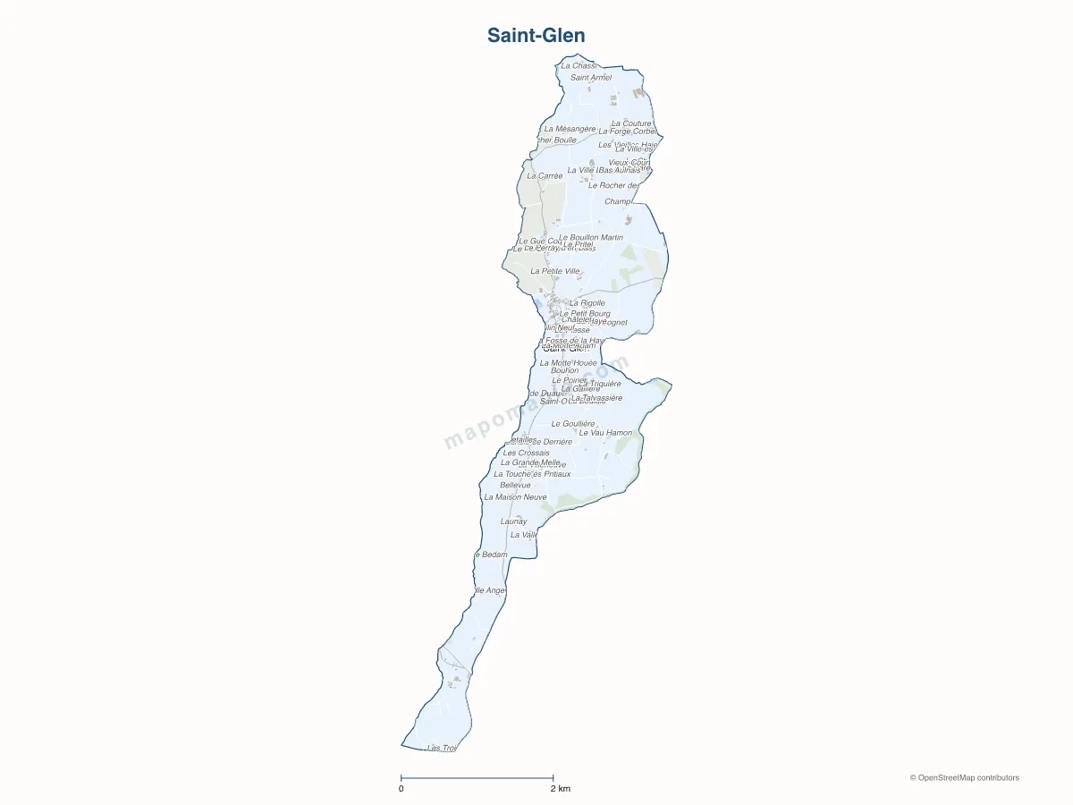 Carte de Saint-Glen à personnaliser