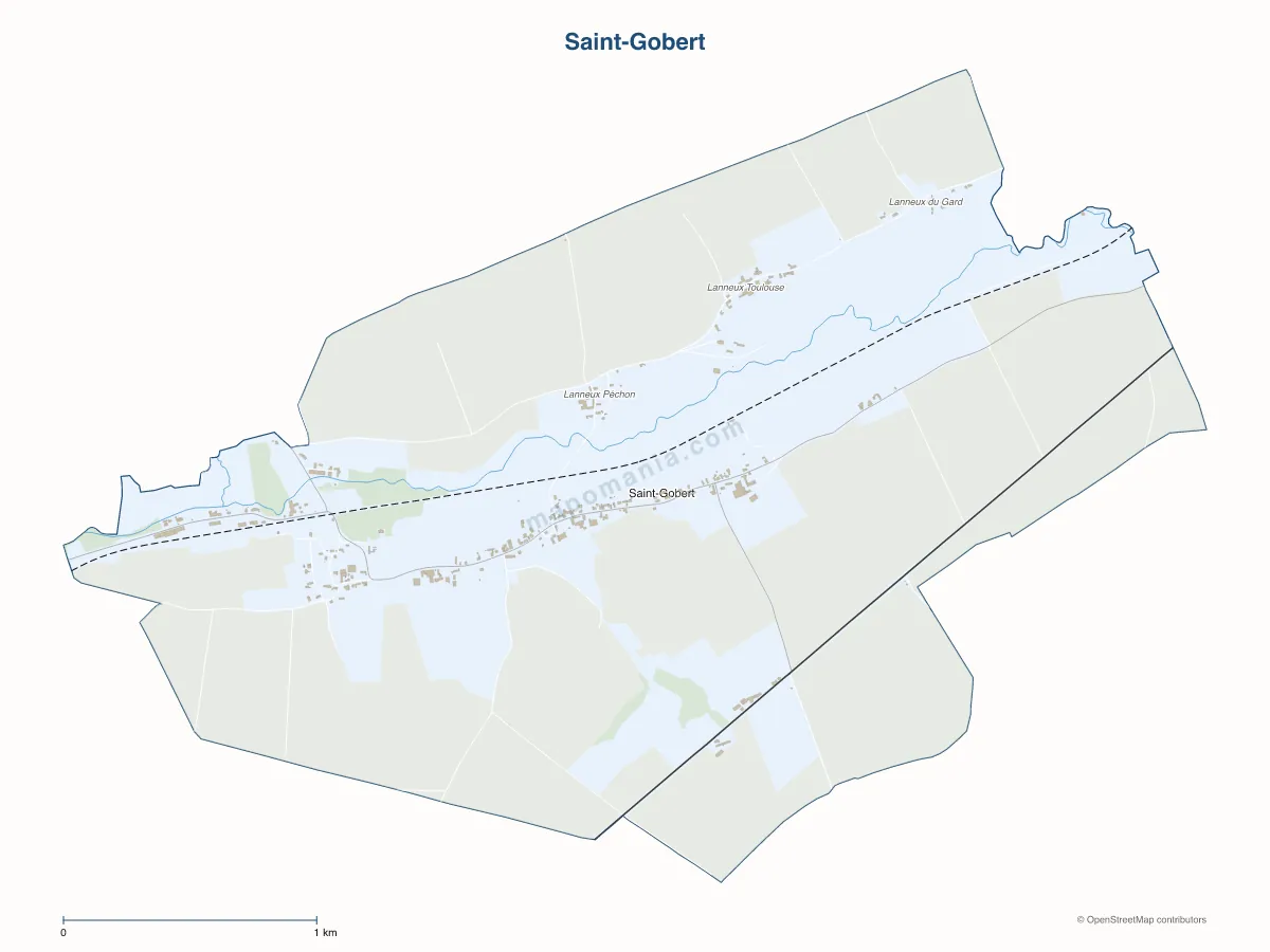 Carte de Saint-Gobert à personnaliser