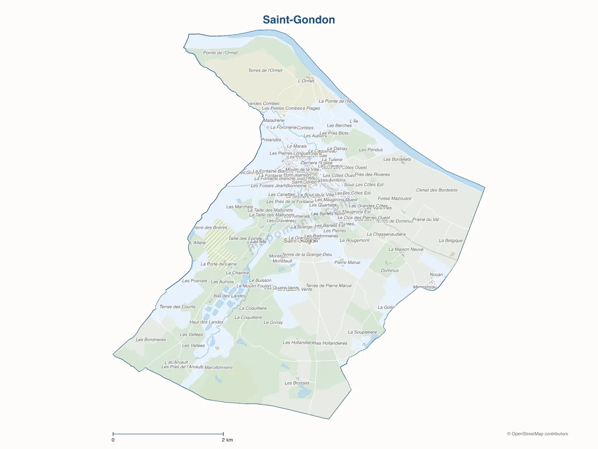Carte de Saint-Gondon à personnaliser