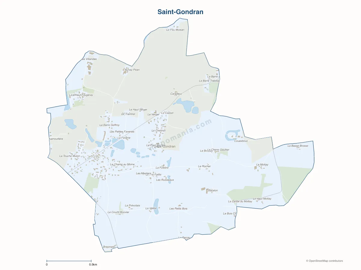 Carte de Saint-Gondran à personnaliser