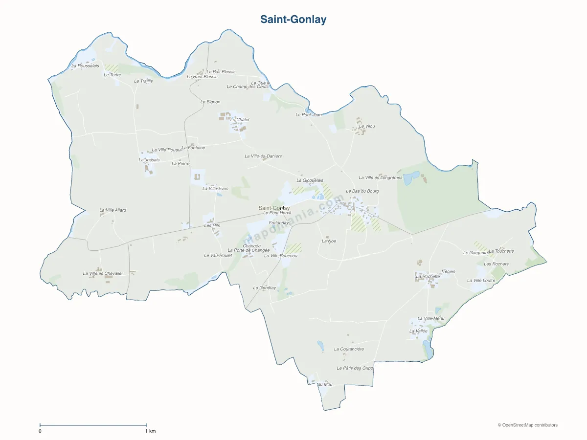 Carte de Saint-Gonlay à personnaliser