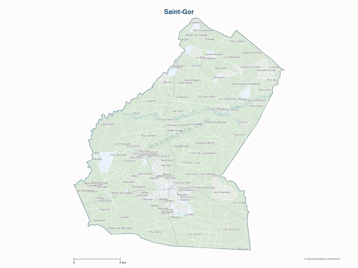 Carte de Saint-Gor à personnaliser