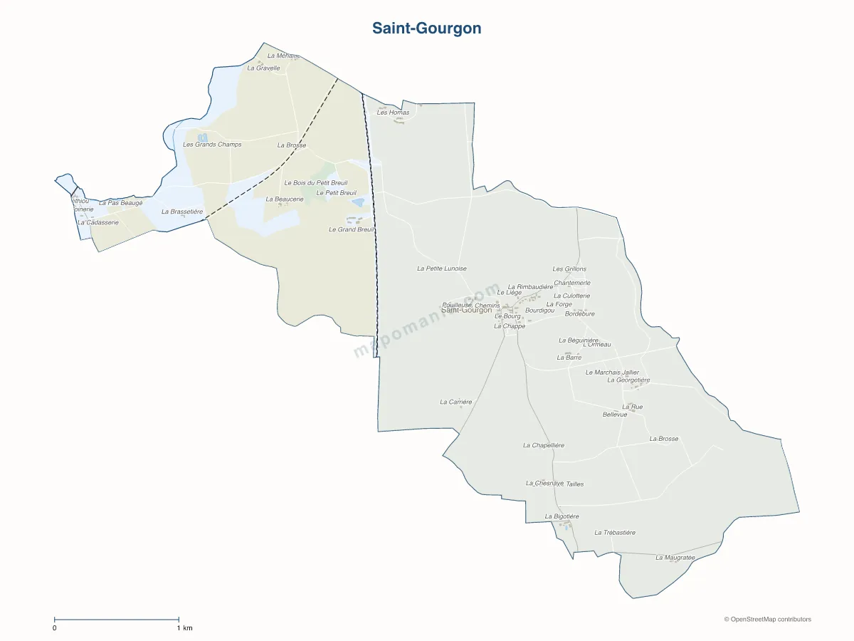 Carte de Saint-Gourgon à personnaliser