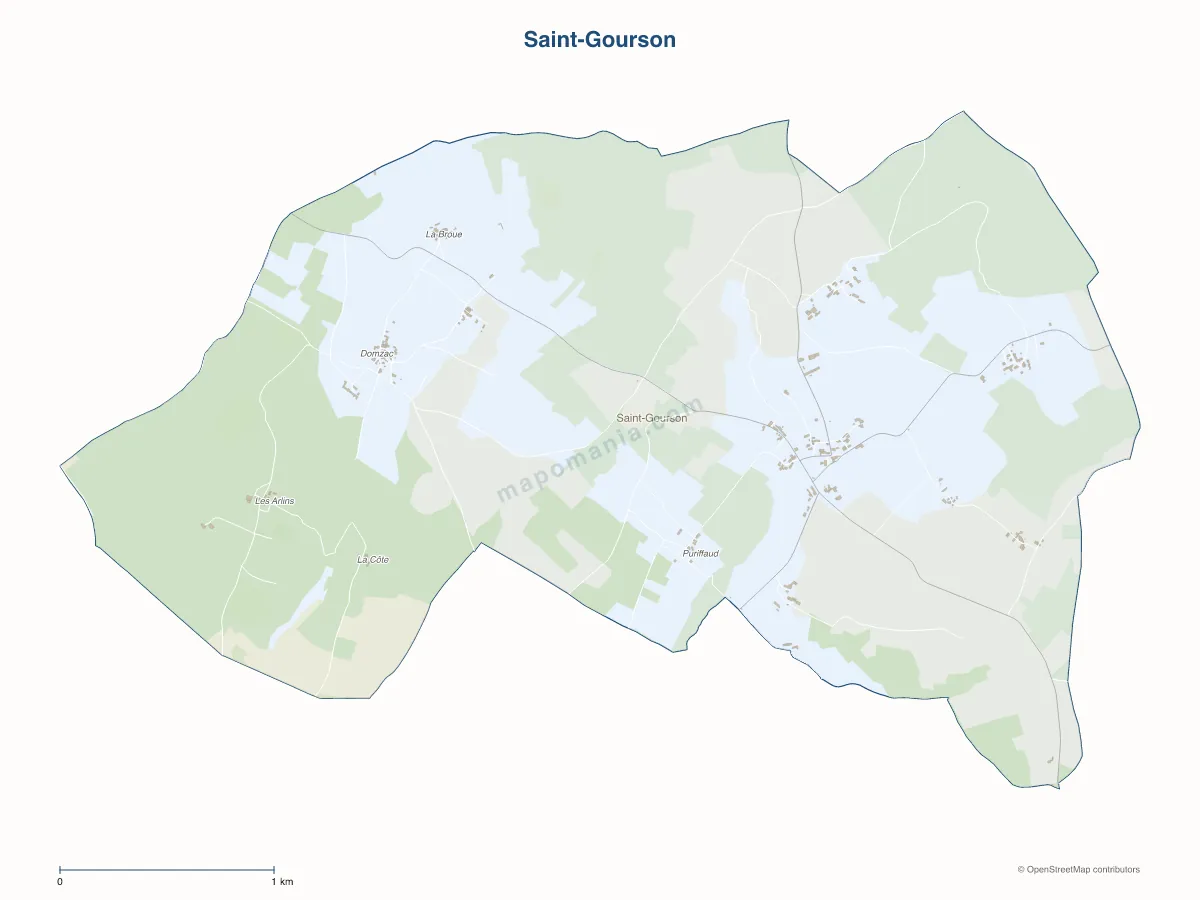 Carte de Saint-Gourson à personnaliser