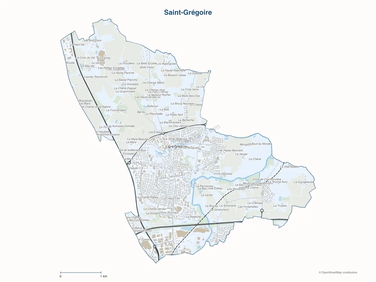 Carte de Saint-Grégoire à personnaliser