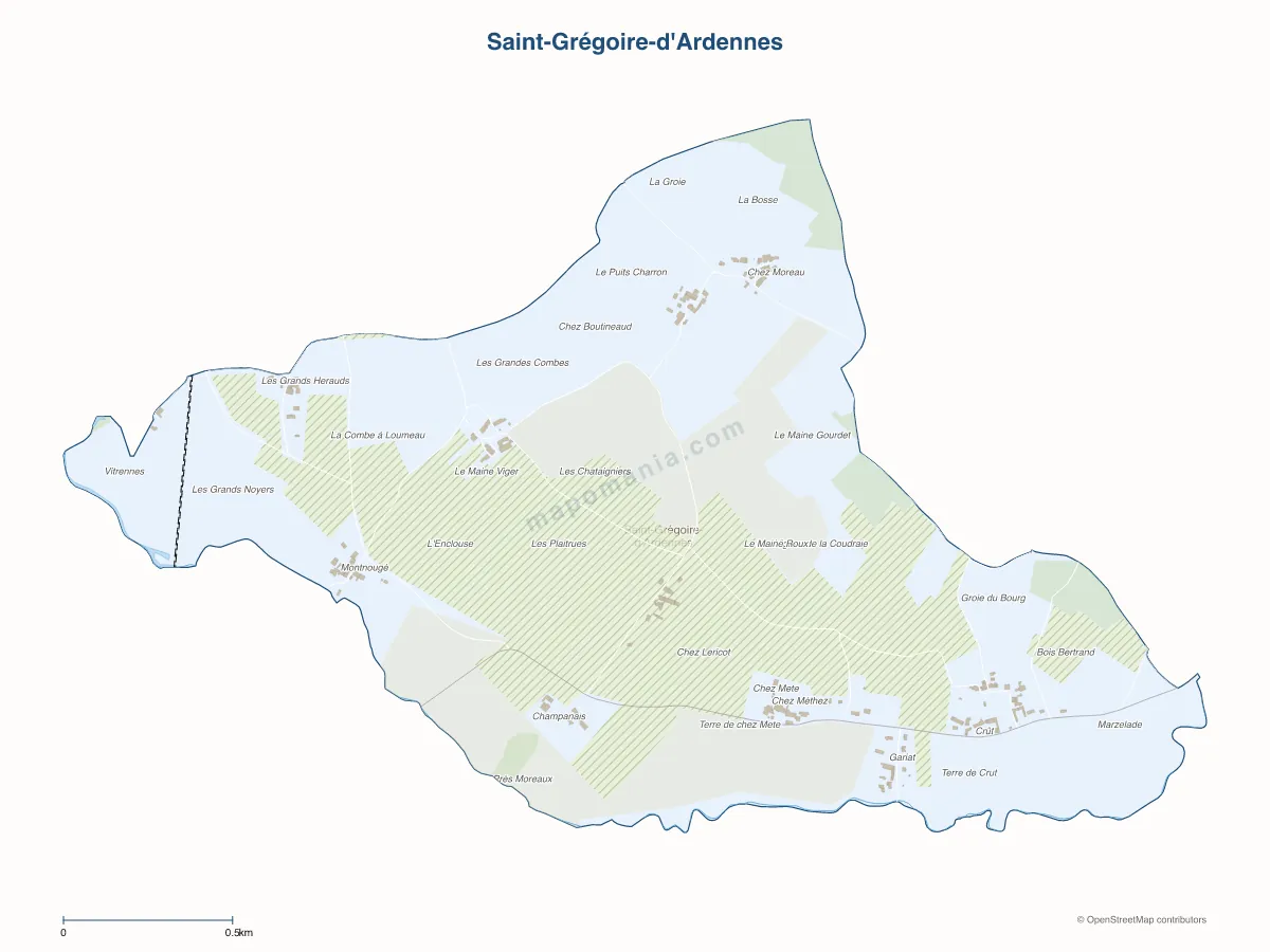 Carte de Saint-Grégoire-d'Ardennes à personnaliser
