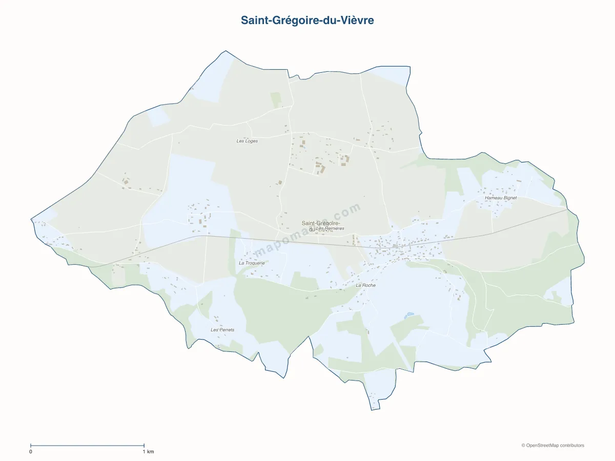 Carte de Saint-Grégoire-du-Vièvre à personnaliser