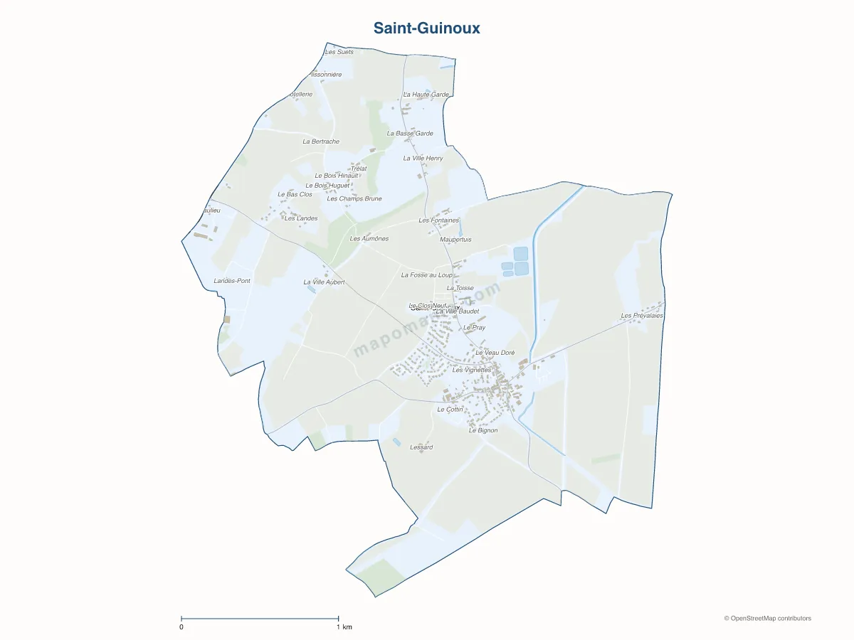 Carte de Saint-Guinoux à personnaliser