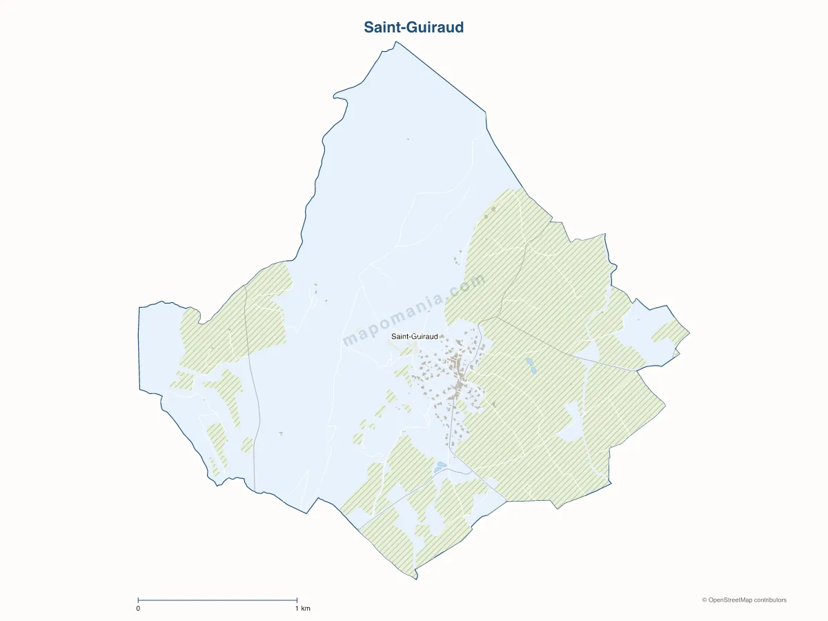Carte de Saint-Guiraud à personnaliser