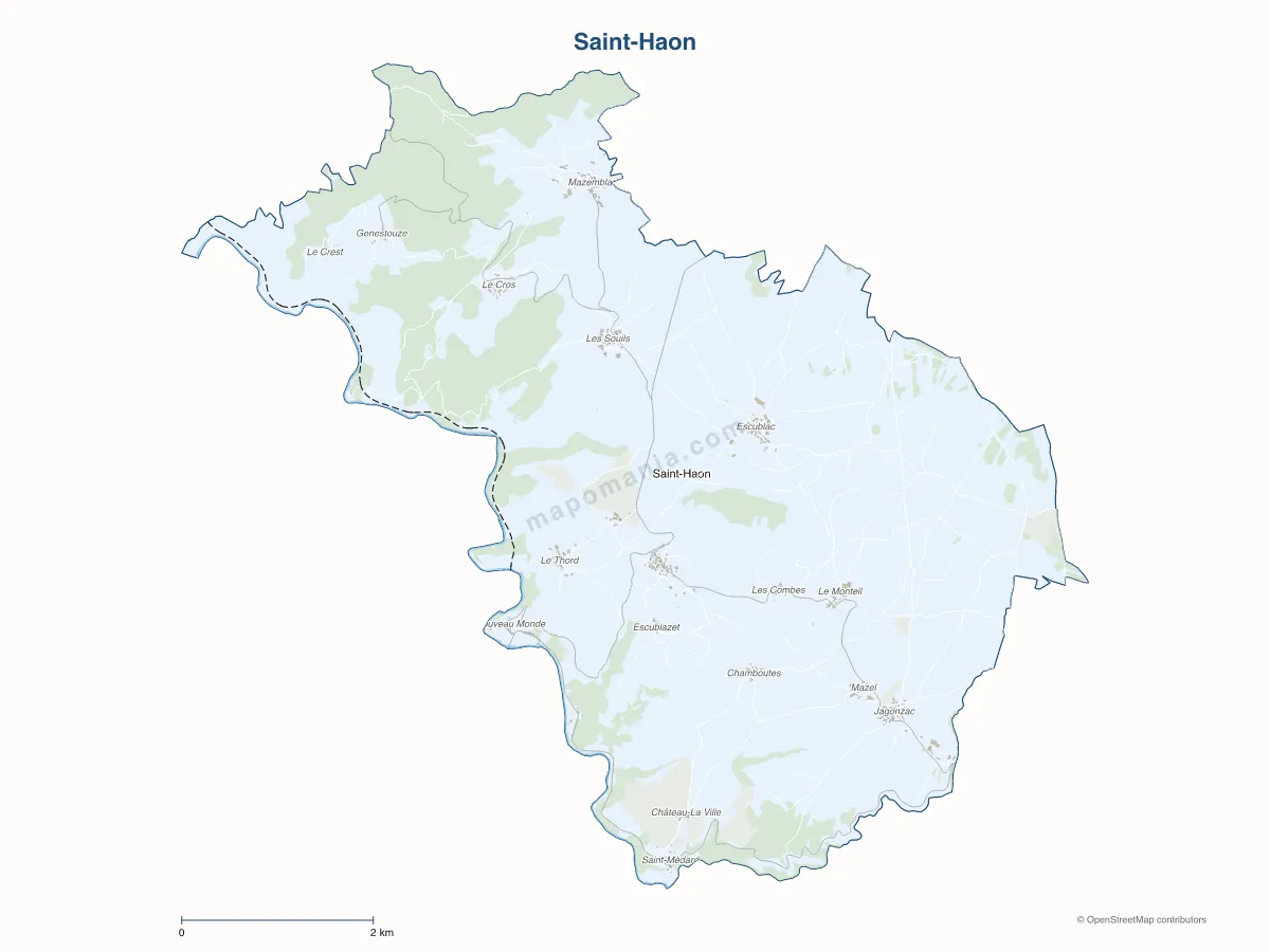Carte de Saint-Haon à personnaliser