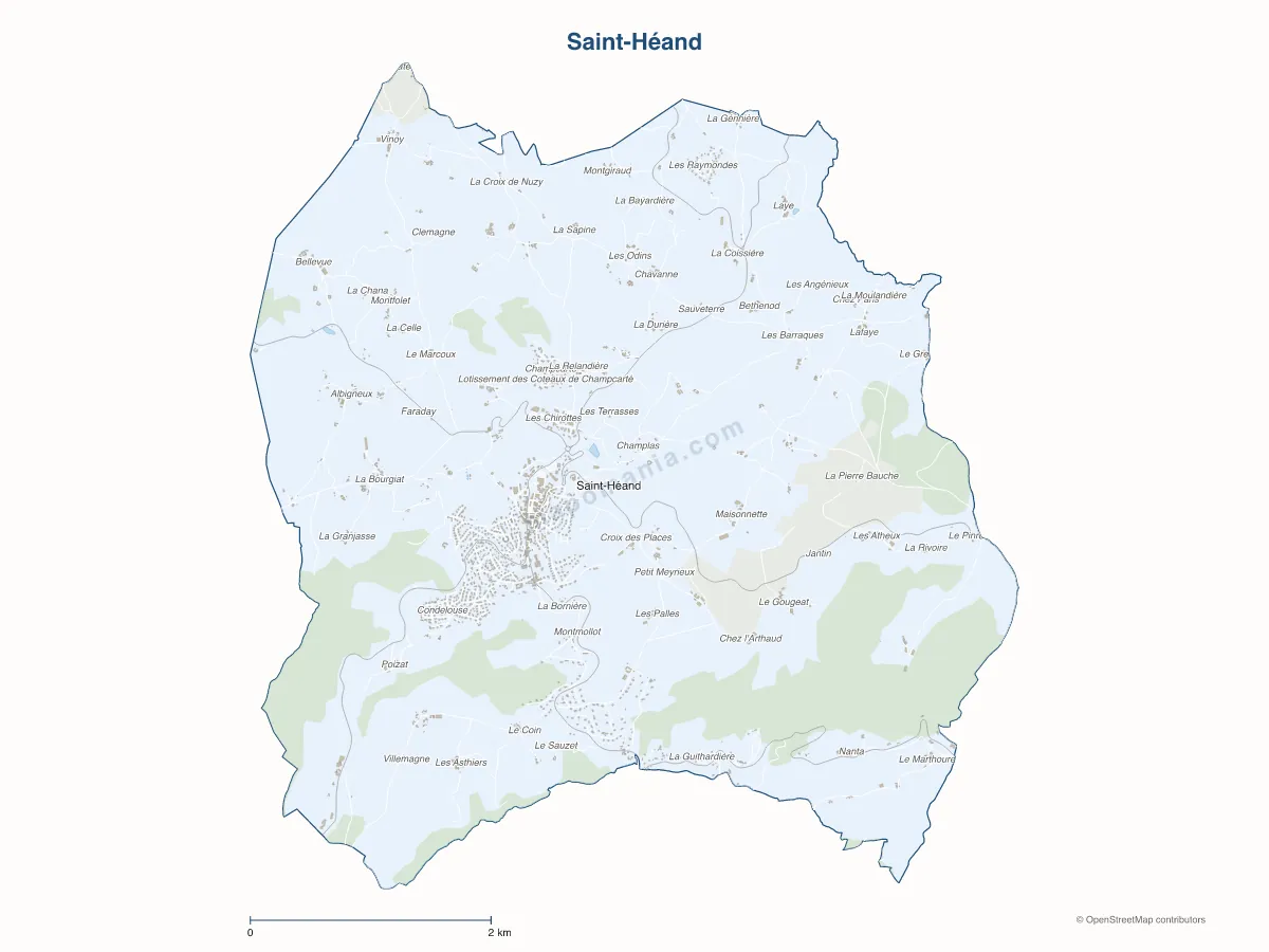 Carte de Saint-Héand à personnaliser