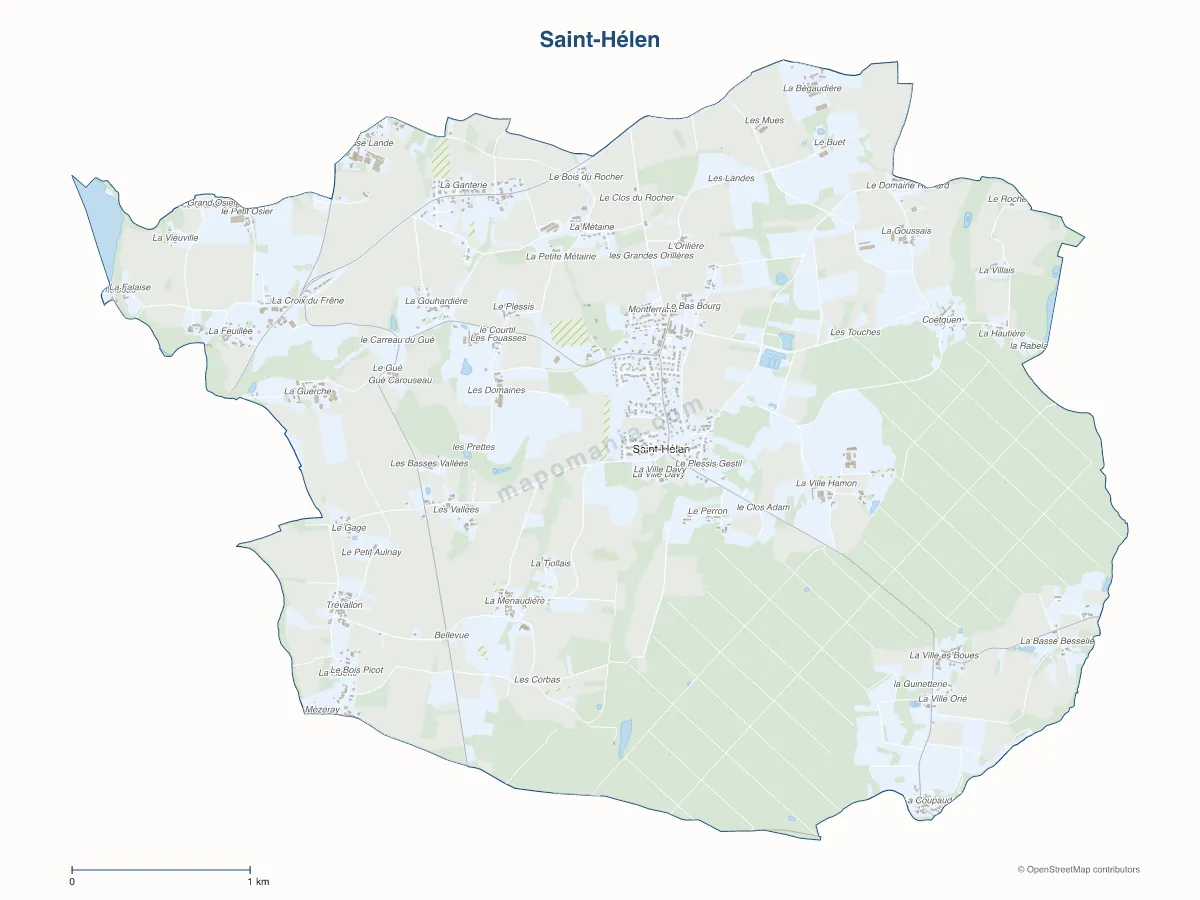 Carte de Saint-Hélen à personnaliser