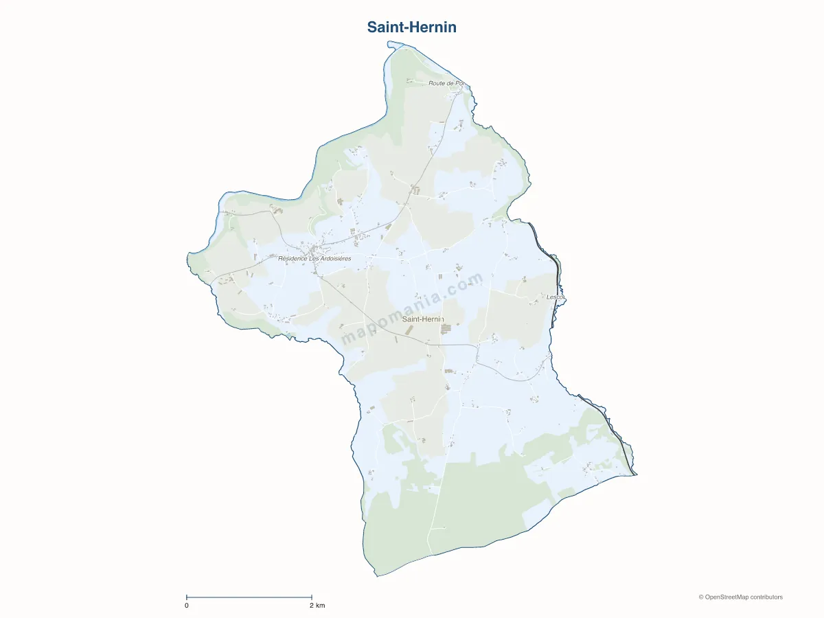 Carte de Saint-Hernin à personnaliser