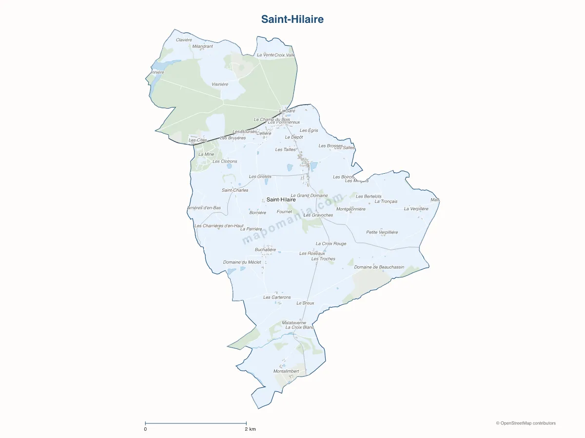 Carte de Saint-Hilaire à personnaliser