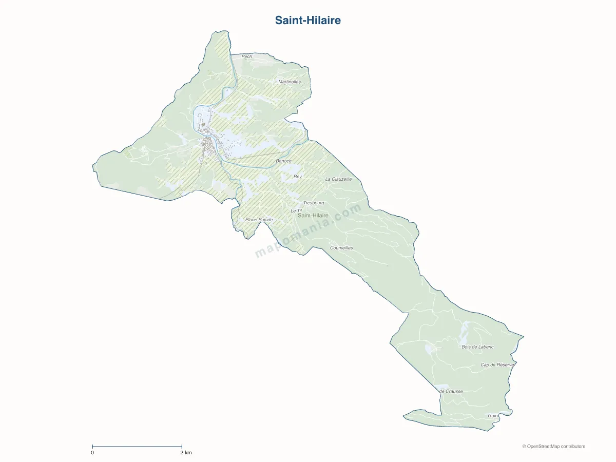 Carte de Saint-Hilaire à personnaliser