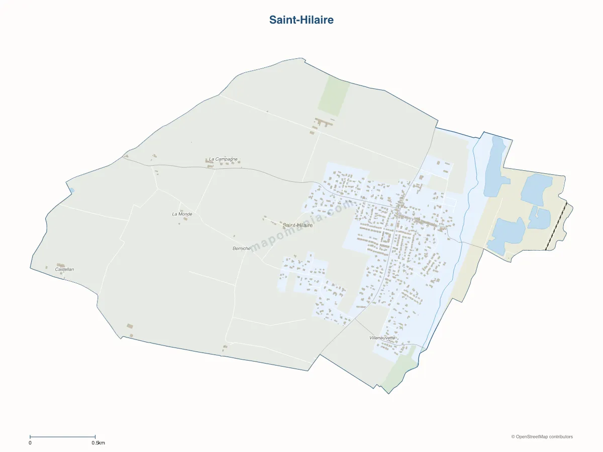 Carte de Saint-Hilaire à personnaliser