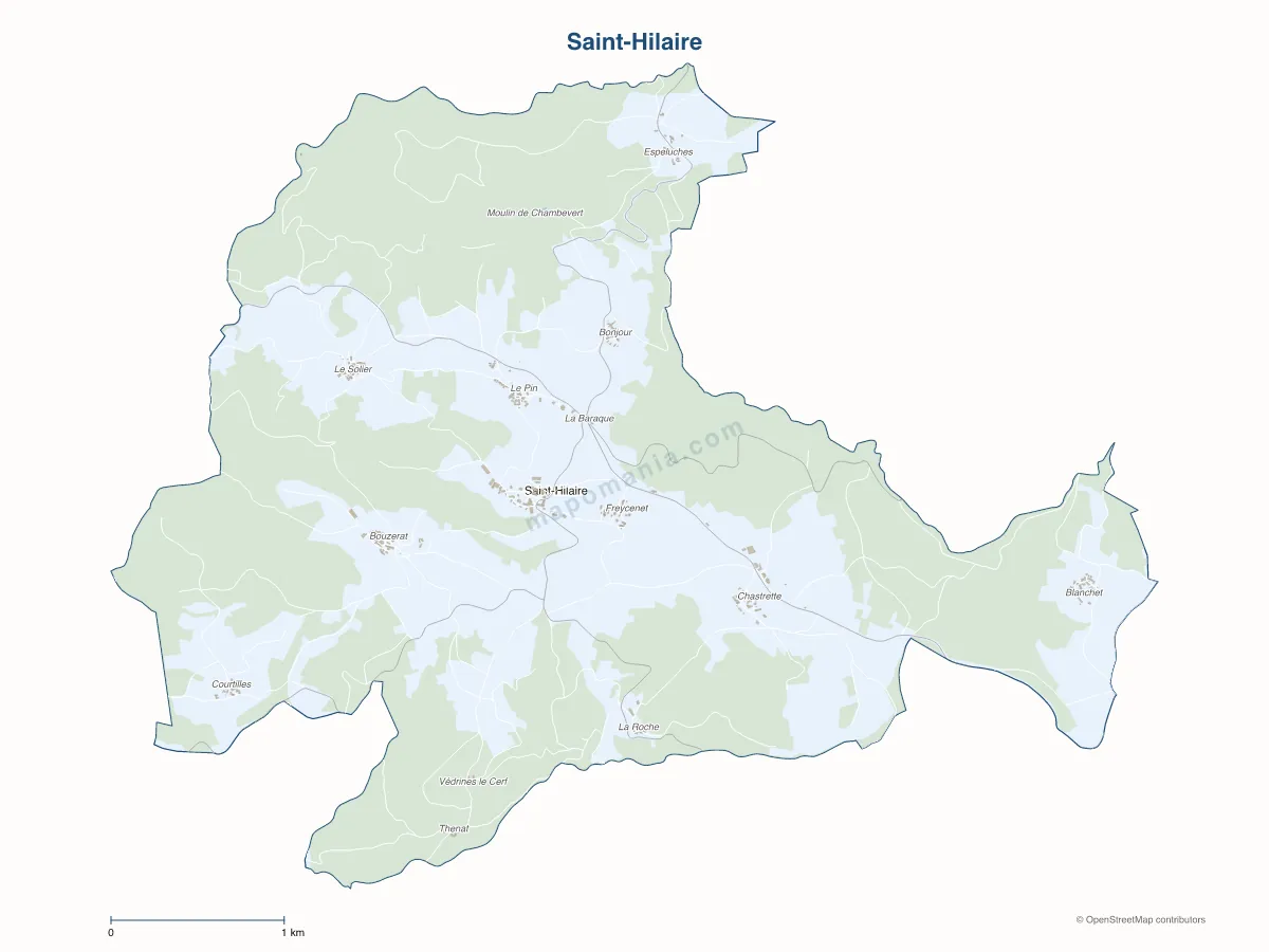 Carte de Saint-Hilaire à personnaliser