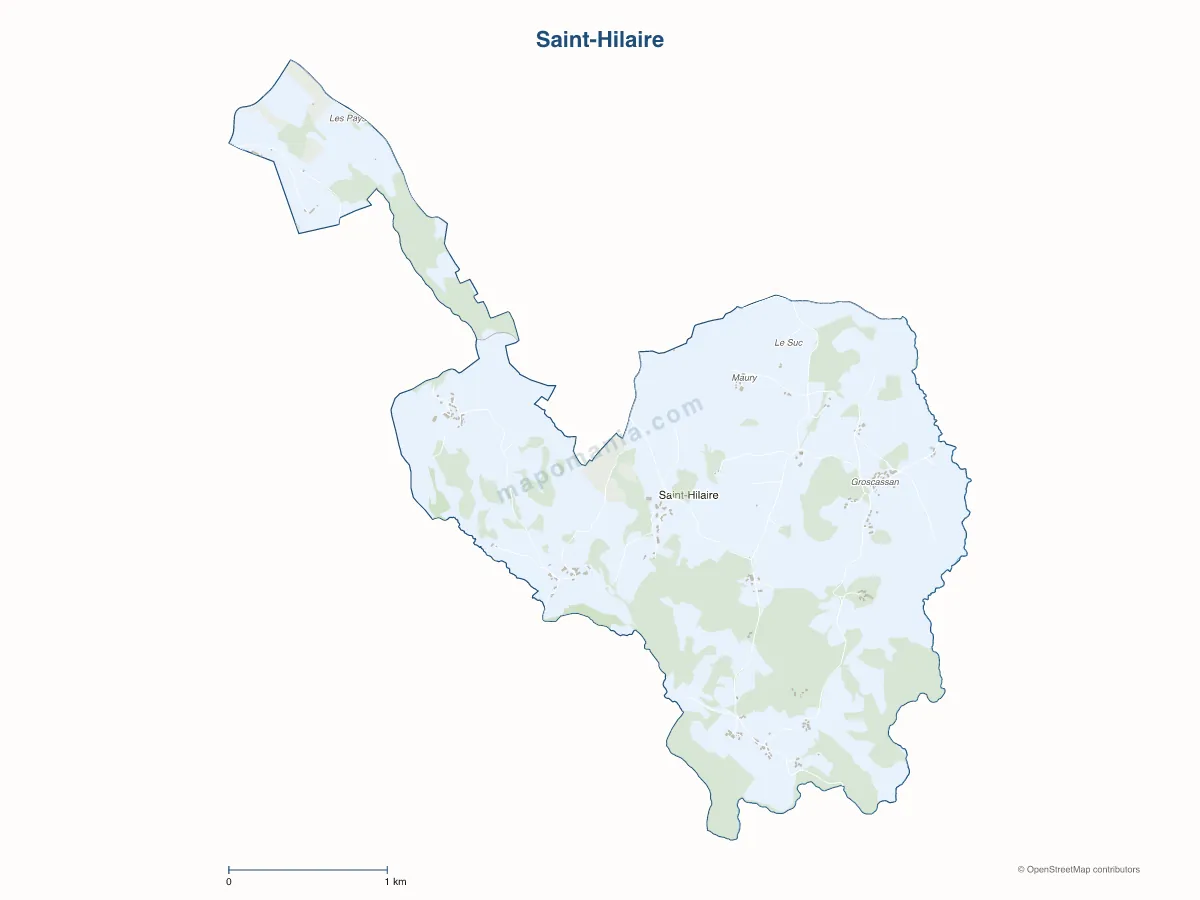 Carte de Saint-Hilaire à personnaliser