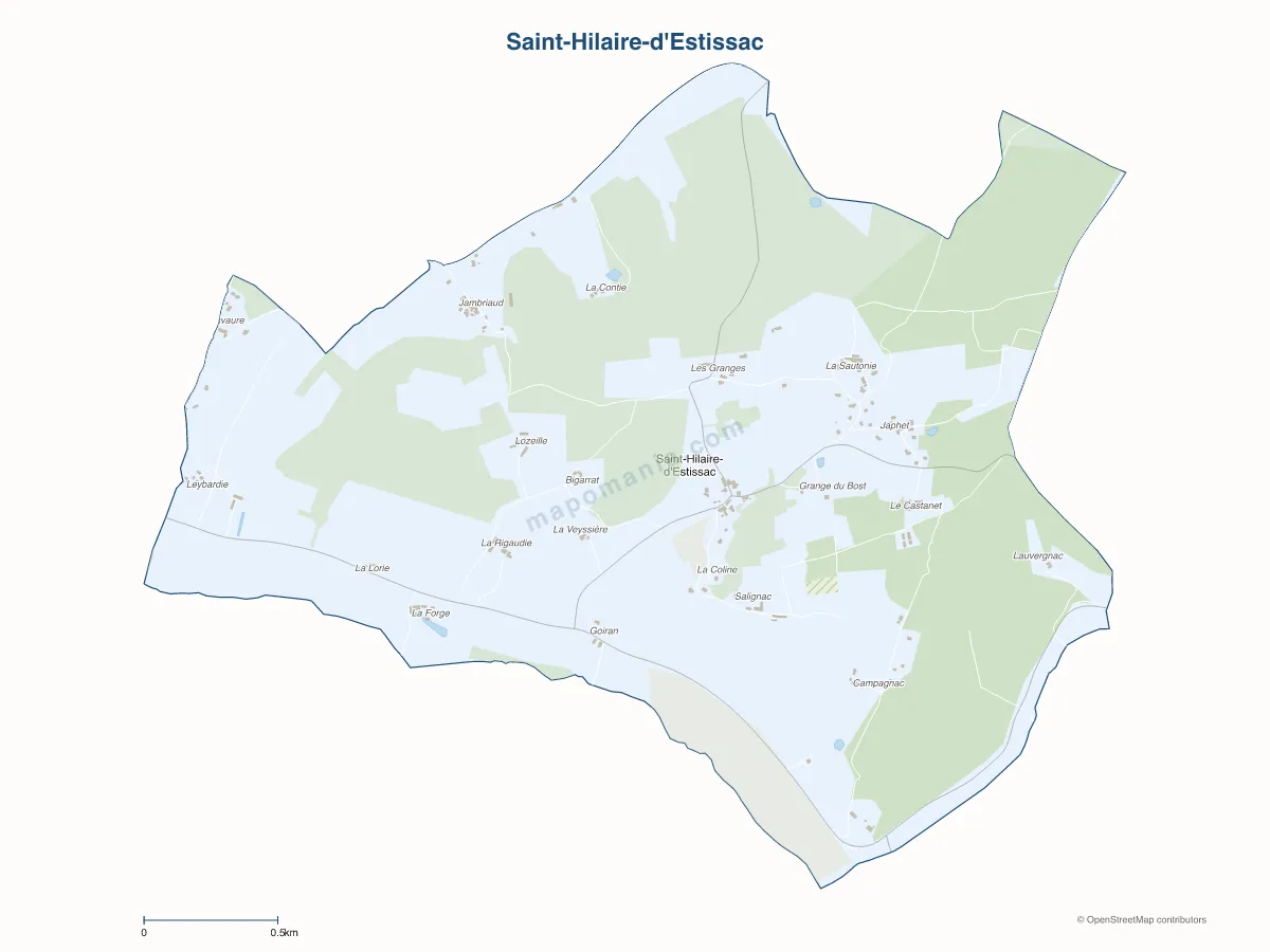Carte de Saint-Hilaire-d'Estissac à personnaliser
