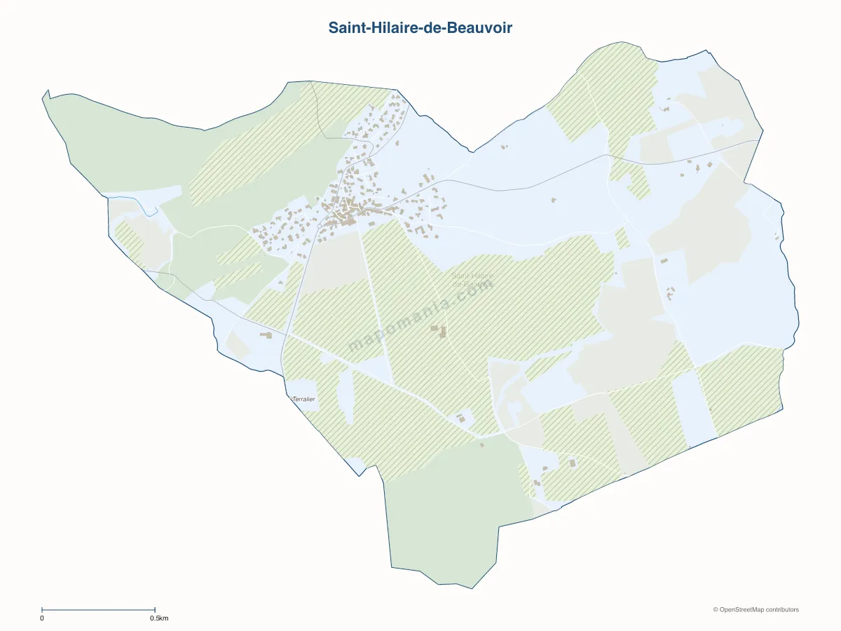 Carte de Saint-Hilaire-de-Beauvoir à personnaliser