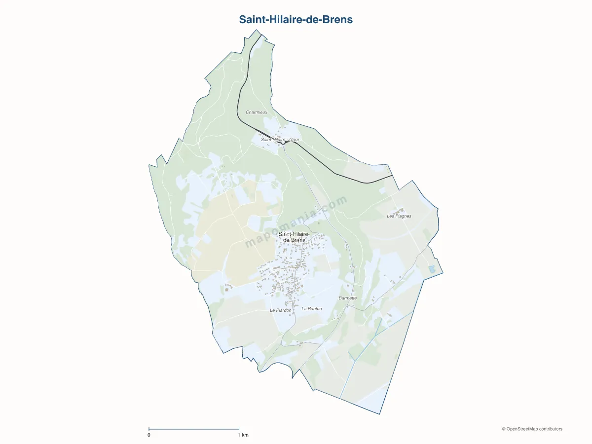 Carte de Saint-Hilaire-de-Brens à personnaliser