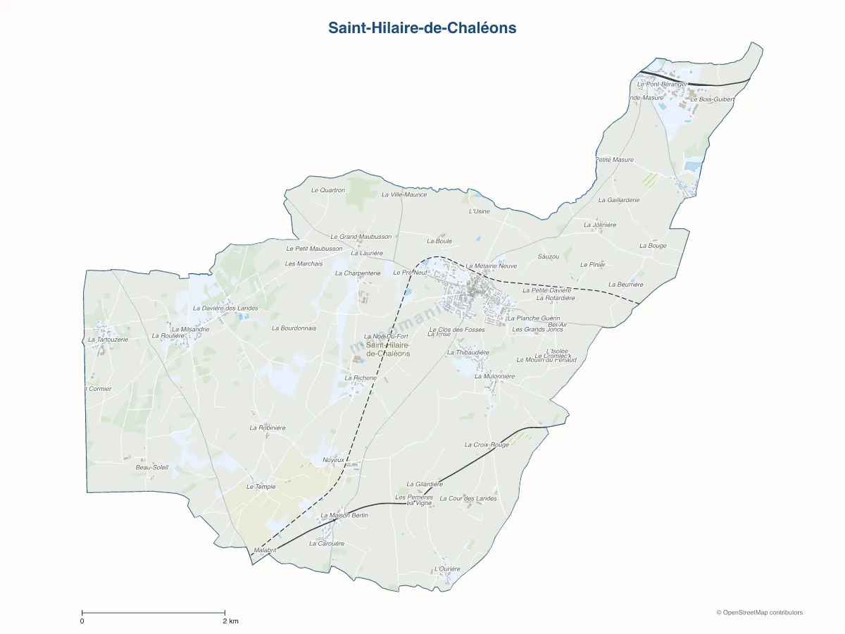 Carte de Saint-Hilaire-de-Chaléons à personnaliser