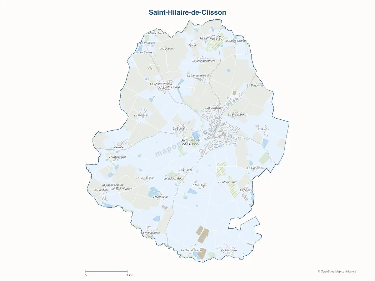 Carte de Saint-Hilaire-de-Clisson à personnaliser