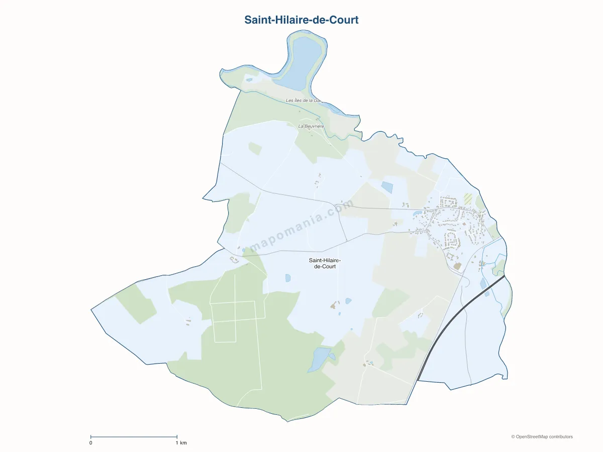 Carte de Saint-Hilaire-de-Court à personnaliser
