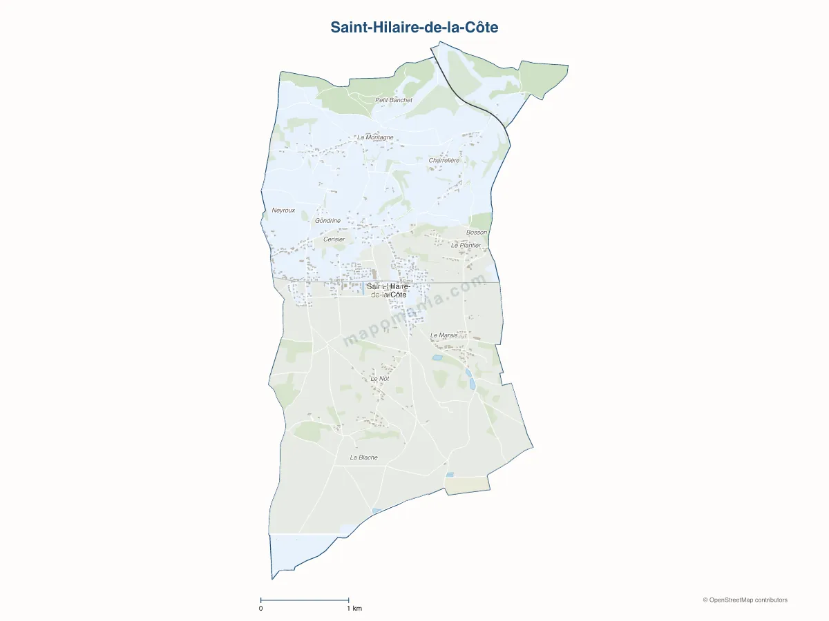 Carte de Saint-Hilaire-de-la-Côte à personnaliser