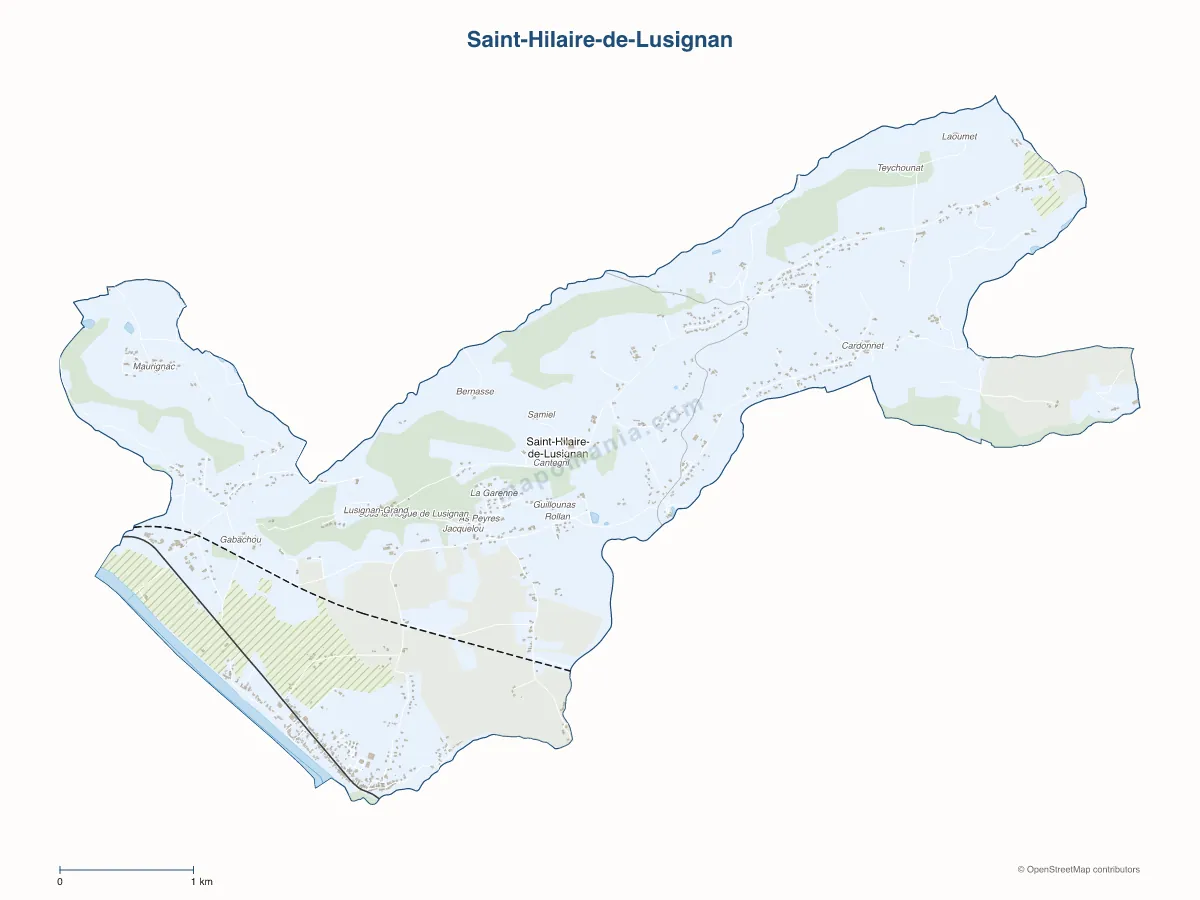 Carte de Saint-Hilaire-de-Lusignan à personnaliser