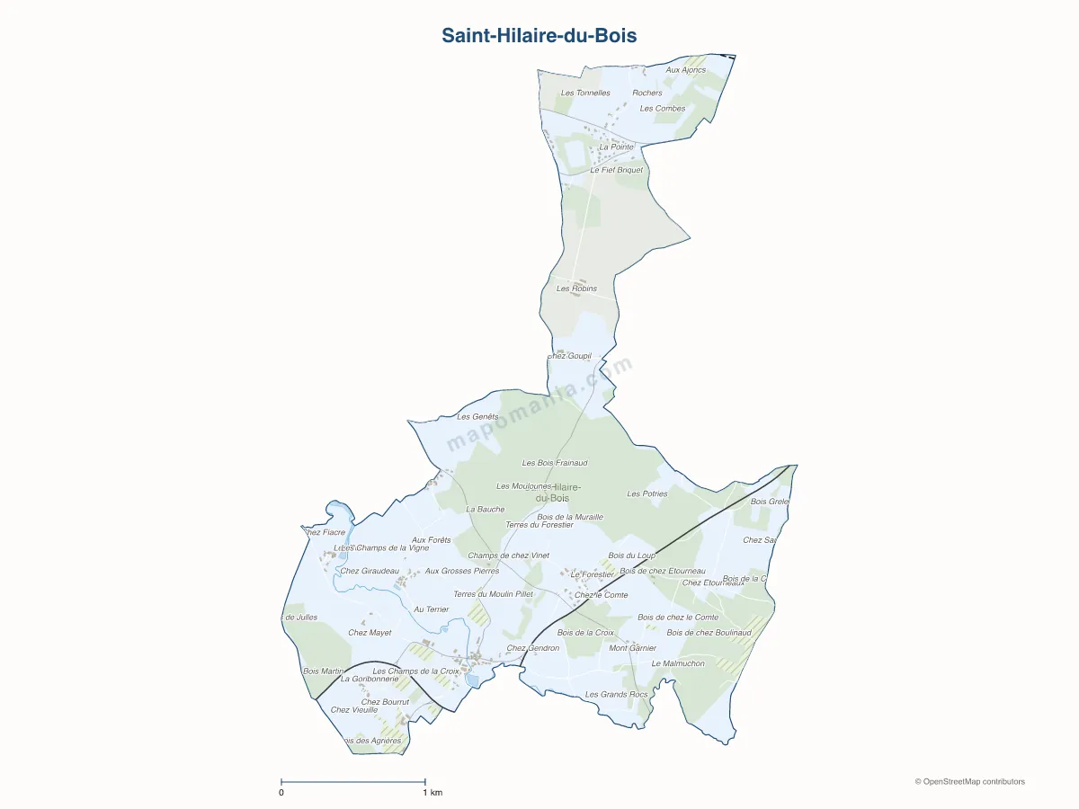 Carte de Saint-Hilaire-du-Bois à personnaliser