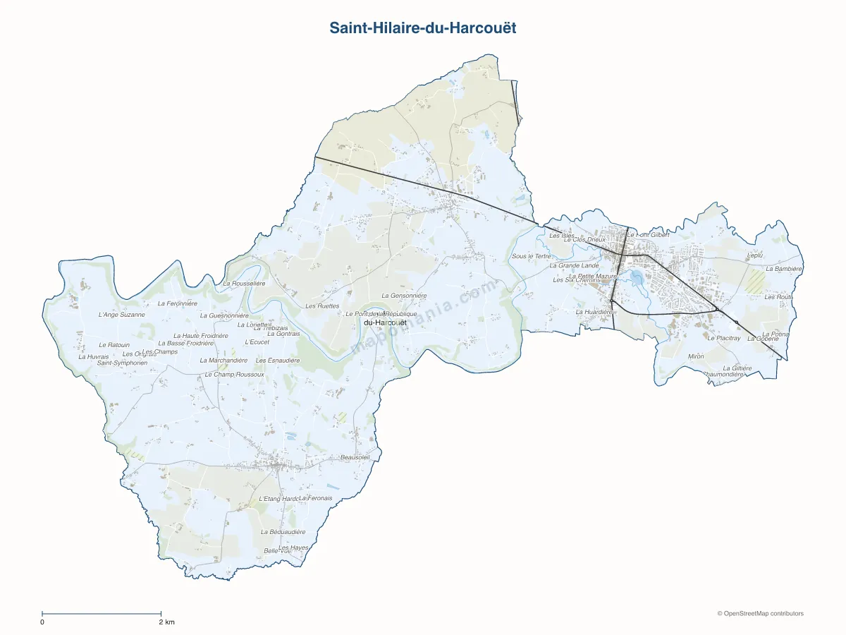 Carte de Saint-Hilaire-du-Harcouët à personnaliser