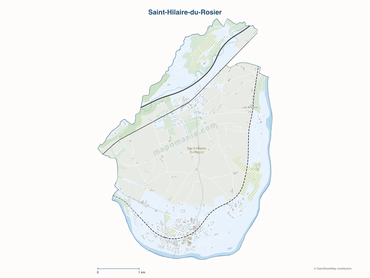 Carte de Saint-Hilaire-du-Rosier à personnaliser