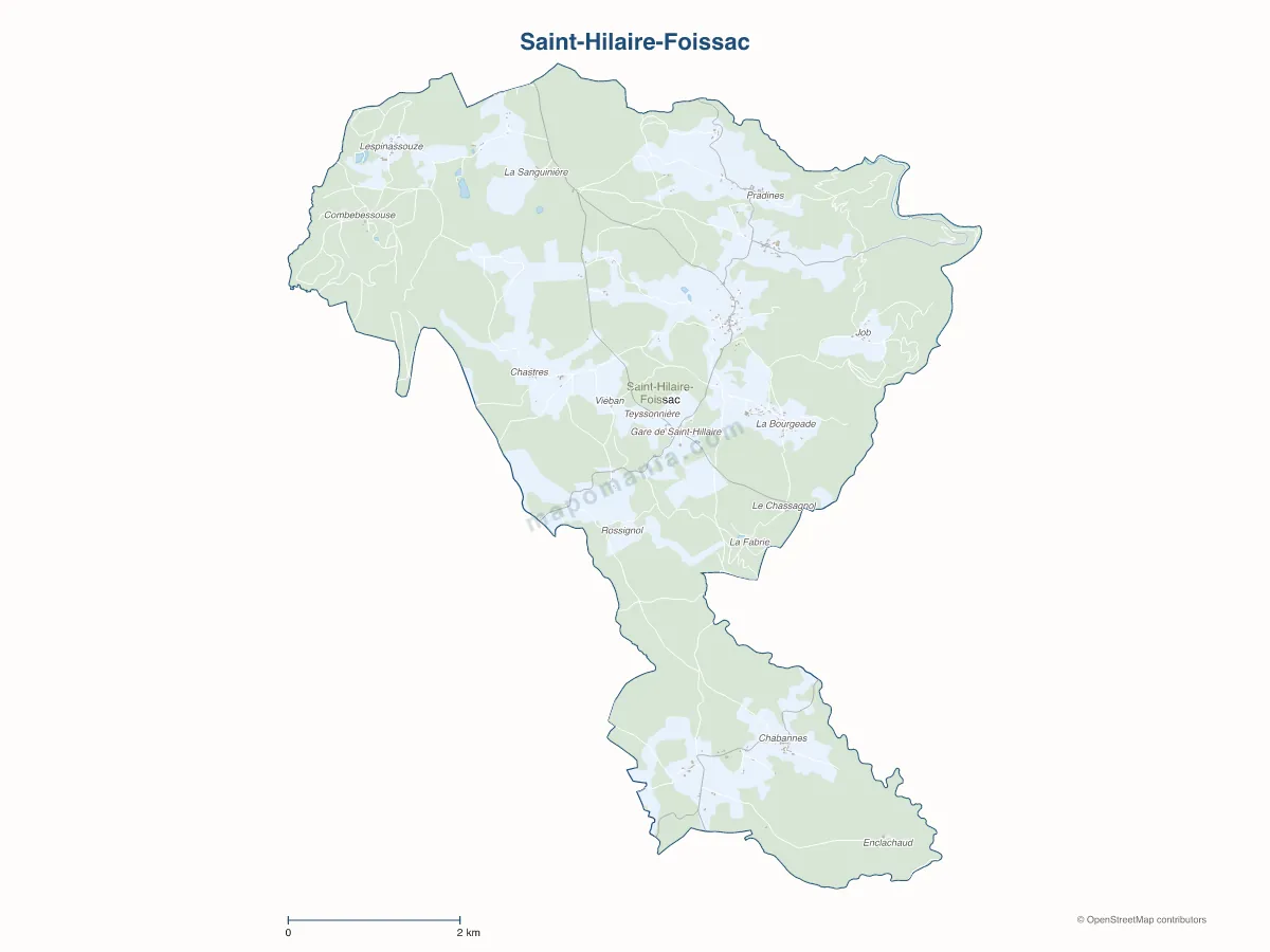 Carte de Saint-Hilaire-Foissac à personnaliser