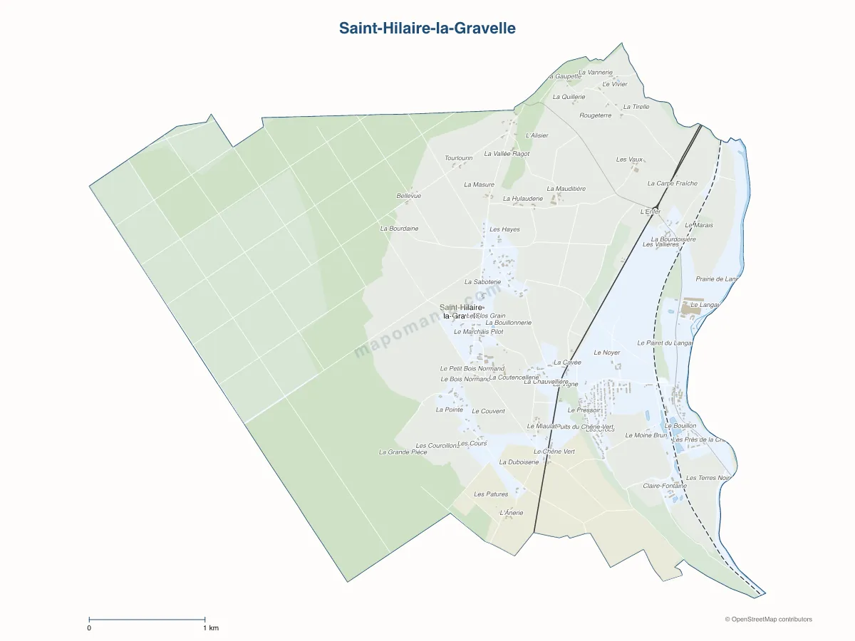 Carte de Saint-Hilaire-la-Gravelle à personnaliser