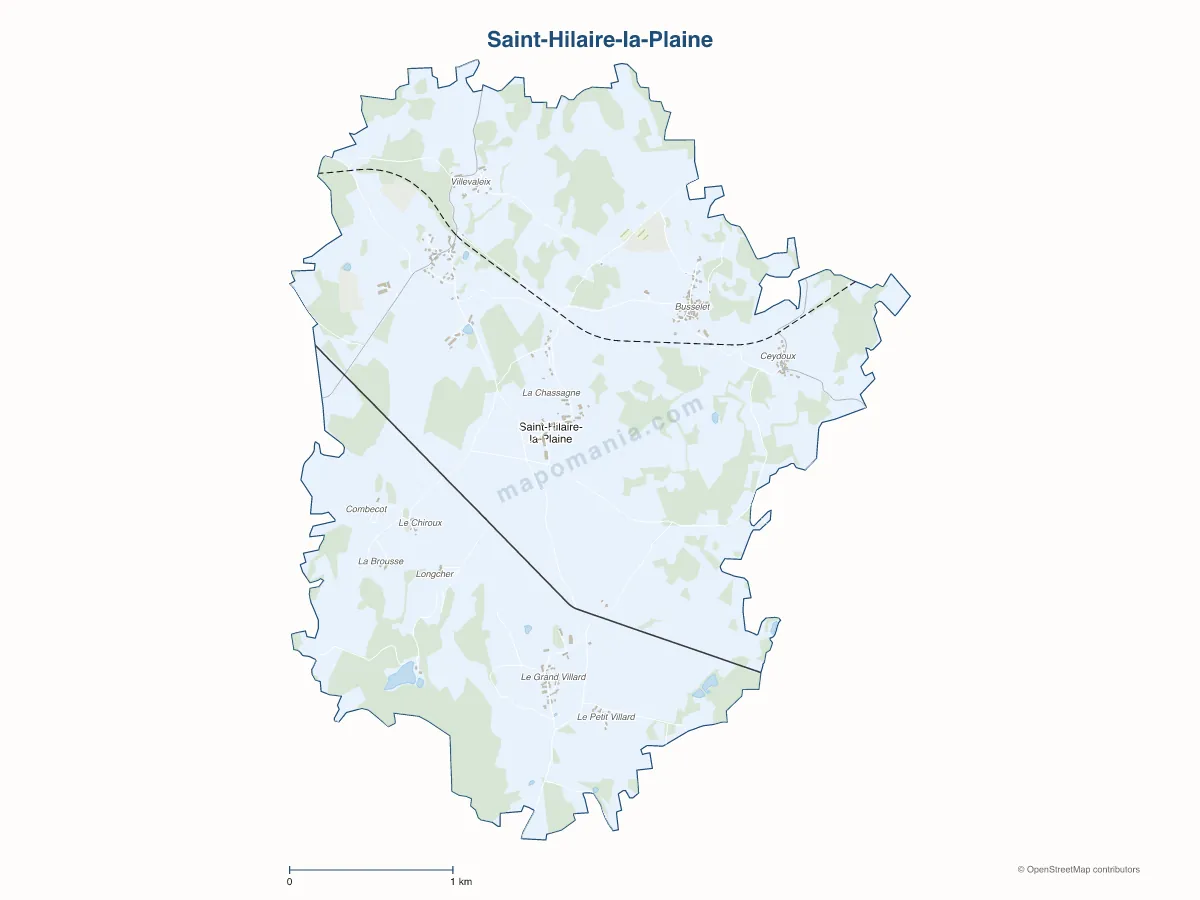 Carte de Saint-Hilaire-la-Plaine à personnaliser