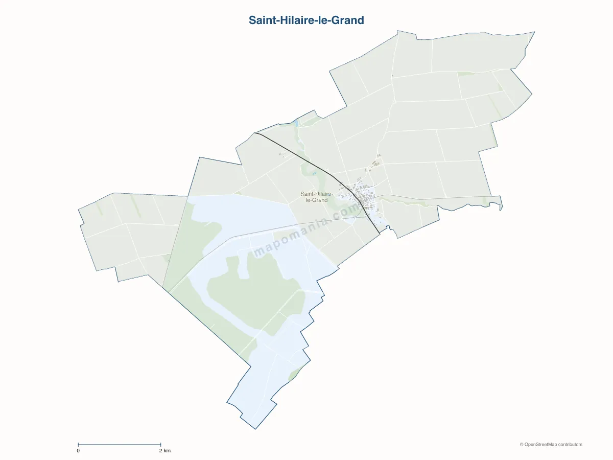 Carte de Saint-Hilaire-le-Grand à personnaliser