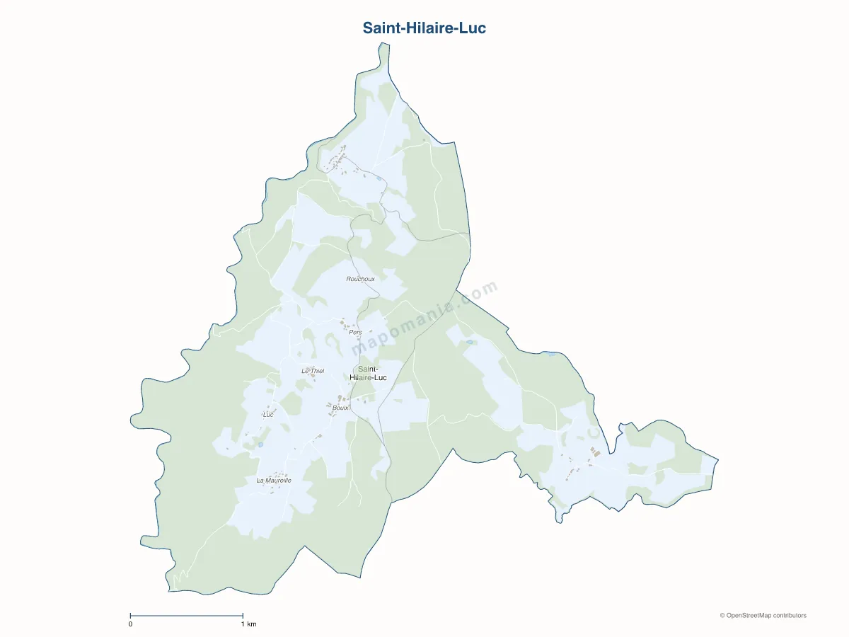 Carte de Saint-Hilaire-Luc à personnaliser