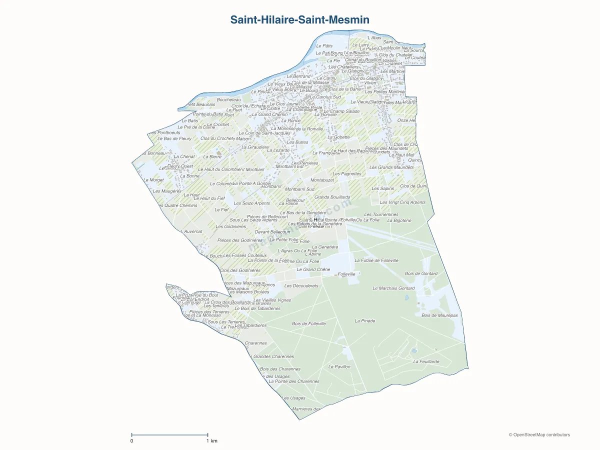 Carte de Saint-Hilaire-Saint-Mesmin à personnaliser
