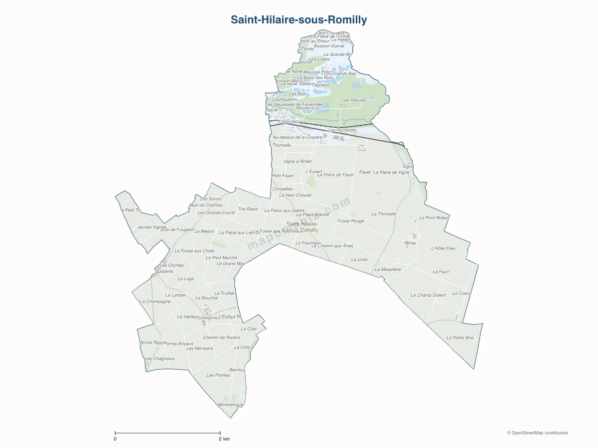 Carte de Saint-Hilaire-sous-Romilly à personnaliser