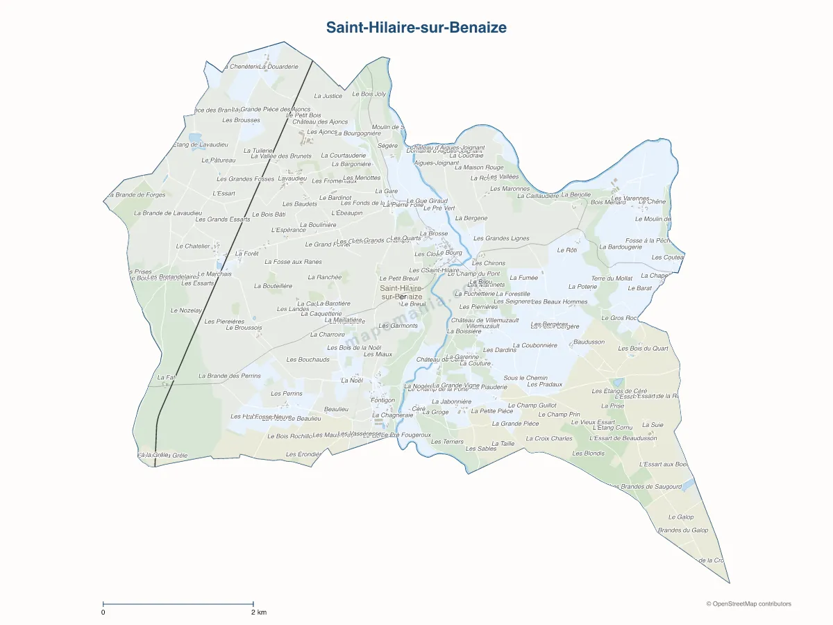 Carte de Saint-Hilaire-sur-Benaize à personnaliser