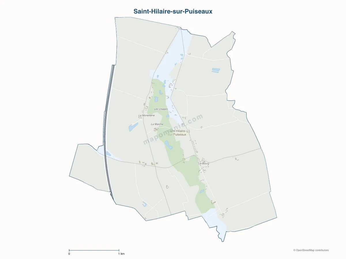 Carte de Saint-Hilaire-sur-Puiseaux à personnaliser
