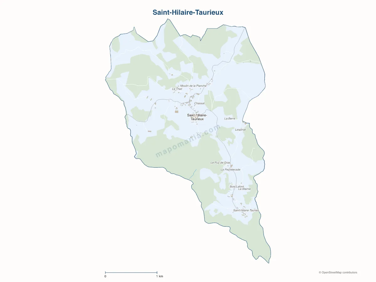 Carte de Saint-Hilaire-Taurieux à personnaliser