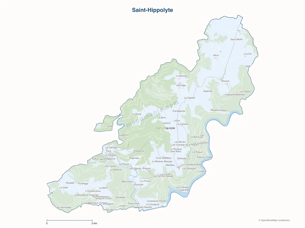 Carte de Saint-Hippolyte à personnaliser