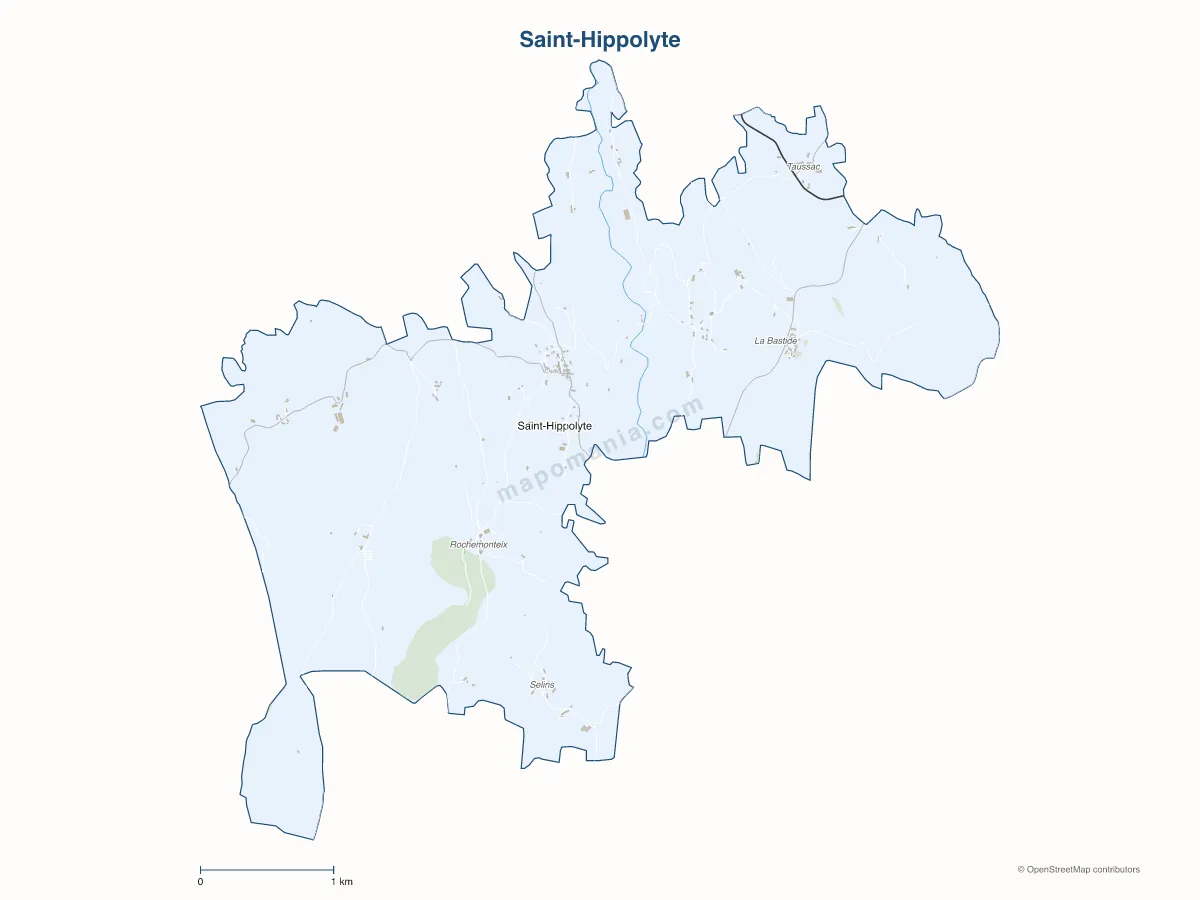Carte de Saint-Hippolyte à personnaliser