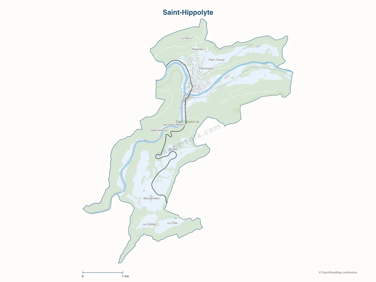 Carte de Saint-Hippolyte à personnaliser