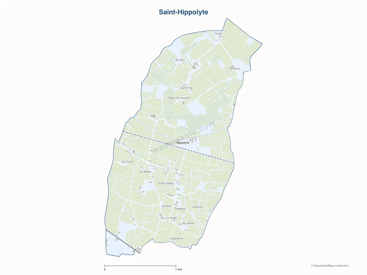 Carte de Saint-Hippolyte à personnaliser